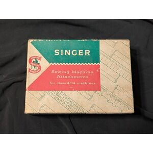 Vintage Singer‎ 404 Slant Needle Sewing Machine Attachments & Box Case